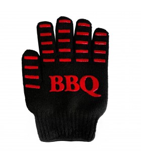 Guante Especial para Barbacoa, Silicona Antideslizante, Negro y Rojo, 17x22 cm, Máx. 250º