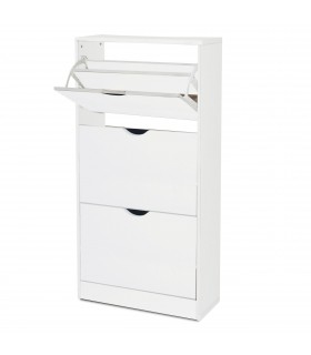 Zapatero, 3 Puertas Abatibles, 118x60x24 cm, Aglomerado de Madera, 18 Pares