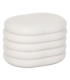 Puff Banco Borrego, Madera y Espuma de Poliuretano, Almacenaje, 59x45x40 cm, Blanco