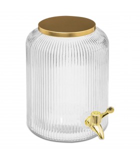 Dispensador con grifo, Cristal, Transparente, 5L, 18x18x24 cm