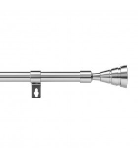 Juego Barra Cortinas Extensible, Metal Cromado, 19 mm 120-210 cm, Color Plata