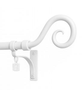 Juego Barra Cortinas Extensible Deco, Metal, Diseño Arabesque, Ø19 mm, Extensible 120-210 cm