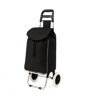 Carro de la Compra, Negro, Plegable, Máx 30kg, 25x36x100 cm, 2 Ruedas de Fácil Deslizamiento