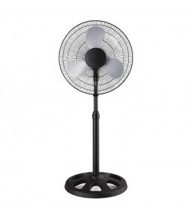 Ventilador de Pie, Negro, 3 Aspas, 37W, Metal y PP, Ø34x80 cm, 3 Velocidades, Máx 240V