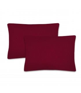 Pack 2 Fundas de Cojin, Loneta Suave (40 x 60 cm, Rojo)