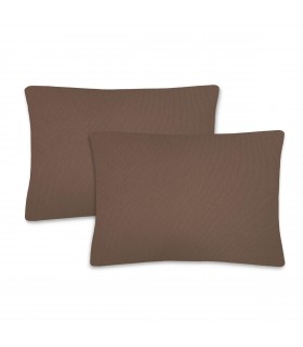 Pack 2 Fundas de Cojin, Loneta Suave (40 x 60 cm, Marron)