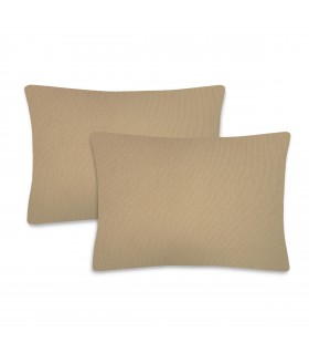 Pack 2 Fundas de Cojin, Loneta Suave (40 x 60 cm, Beige)