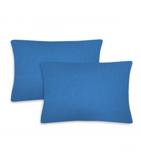 Pack 2 Fundas de Cojin, Loneta Suave (40 x 60 cm, Azul)