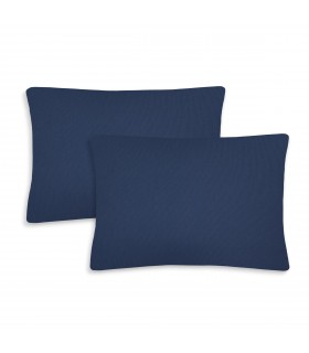 Pack 2 Fundas de Cojin, Loneta Suave (40 x 60 cm, Azul Marino)