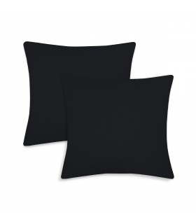 Pack 2 Fundas de Cojin 50 x 50 cm en Loneta Resistente (50 x 50 cm Negro)