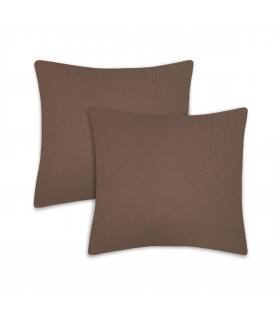 Pack 2 Fundas de Cojin 50 x 50 cm en Loneta Resistente (50 x 50 cm Marron)