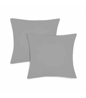 Pack 2 Fundas de Cojin 50 x 50 cm en Loneta Resistente (50 x 50 cm Gris)