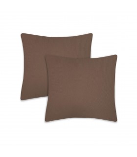 Pack 2 Fundas de Cojin 45 x 45 cm en Loneta Resistente (45 x 45 cm Marron)