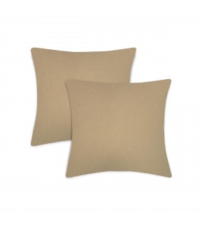 Pack 2 Fundas de Cojin 45 x 45 cm en Loneta Resistente (45 x 45 cm Beige)