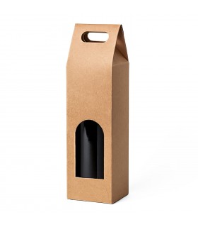 Pack 12 Uds Bolsas Papel Kraft, para Botellas, con Ventanas, Material Cartón, Color Marrón