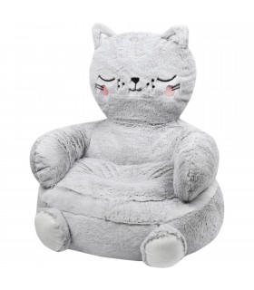 Puff Infantil, 100% Poliéster, 45x45x45 cm, Diseño Divertido, Tacto de Peluche, Asiento Acolchado