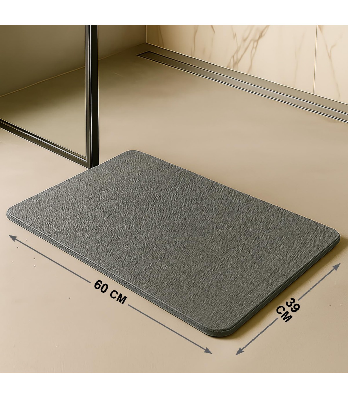 Alfombra Baño, 100% Diatomita, Súper Absorbente, Secado Rápido