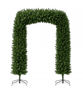Arco Decorativo de Navidad para Entrada, 1890 Puntas, PVC, Polietileno y Acero, Verde Oscuro, 310x55x230 cm, Decoracion Navidad