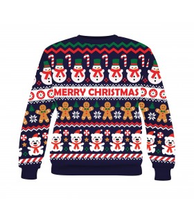 Jersey Navideño, 100% Poliéster, Estampado Navideño, Cuello Redondo, Manga Larga