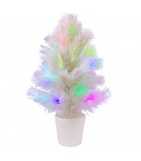 Arbol de Navidad Fibra Óptica, 40 Puntas, Luces LED, 25x25x45 cm, PVC y PE, Cable USB de 1.5m
