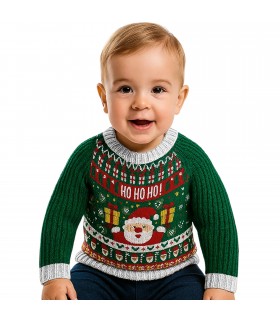 Jersey Navideño Baby, 18-24 Meses, 100% Poliéster, Estampado Navideño, Manga Larga