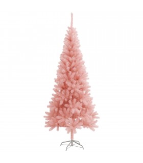 Arbol de Navidad, Rosa, PVC y PE, Soporte de Metal, Aspecto Realista