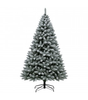 Arbol de Navidad Nevado Premium, PVC y PE, Soporte de Metal, Aspecto Realista