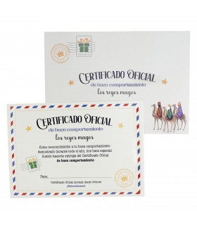 Certificado de Buen Comportamiento Reyes Magos, 16x12 cm, Papel y Cartulina
