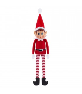 Muñeco Elfo Travieso, Vinilo Textil, Peluche y Velcro, 30 cm, Decoracion Navidad