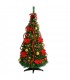 Arbol de Navidad con Cinta, Luces LED Incorporadas, Plegable, PVC, Hierro, Poliéster, Fibra sintética, 3.6W, 220-240V 50-60Hz