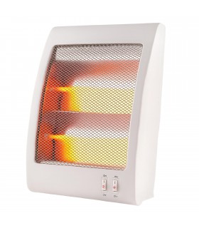 Calefactor Halógeno de Bajo Consumo, 2 Tubos de Cuarzo, Apagado Automático por Vuelco, 29.5x12.5x37 cm