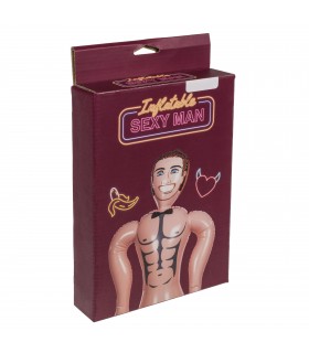 Muñeco Hinchable Sexy Man, PVC, 155x40x155 cm, Se Puede Inflar Fácilmente
