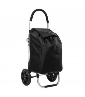 Carro de la Compra, Plegable, 37.8x44.5x98 cm, Aluminio + PP y Poliéster, Negro, 2 Ruedas, 50L