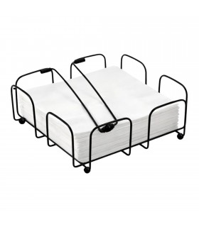 Servilletero, Acero Negro, 19x19x7 cm, Porta Servilletas, Resistente, Duradero y Decorativo
