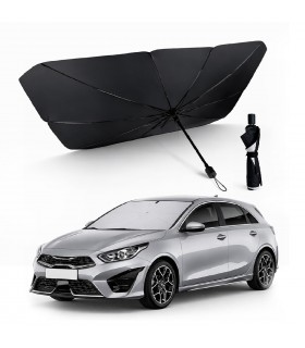 Parasol Paraguas para Coche Delantero, Protector Solar Plegable, 140x79 cm, Negro