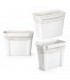 Cubo de Basura para Puerta de Cocina 4L, Colgante con Soporte, Plástico Resistente, Blanco
