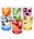 Pack 6 Vasos de Cristal 360 ml, Colores Surtidos, Apilables, Resistentes
