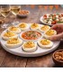 Bandeja de Cerámica para Huevos, Blanco, 8 Compartimentos, Base Estable Antideslizante