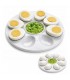 Bandeja de Cerámica para Huevos, Blanco, 8 Compartimentos, Base Estable Antideslizante