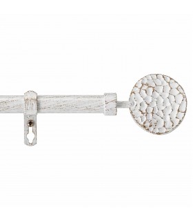 Barra de Cortina Extensible de Metal, 120-210 cm, Ø19 mm, Soporte Ajustable