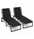 Pack 2 Tumbonas de Playa Plegables, 188x30x26 cm, Acero y Textilene, máx. 120 kg,  Resistente, Ligeras, Negro