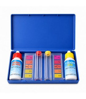Kit Test para Piscinas con Estuche, Medidor Cloro y pH, Rápido y Preciso, 6 Piezas