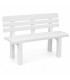 Banco de Jardín Exterior 2 Plazas, 110x52x71 cm, Plástico PP Resistente, Blanco, máx. 130 kg