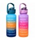 Pack 2 Botellas de Agua 2L con Pajita, Plástico Libre de BPA, Reutilizables, Rosa y Azul