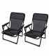 Pack 2 Sillas de Playa Plegables, Metal y Textileno, Resistente, 54x54x25/63 cm, Máx 110 Kg