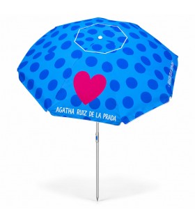 Sombrilla Playa Agatha Ruiz de la Prada, UPF40, Mástil de Acero Regulable e Inclinable, Tela Impermeable