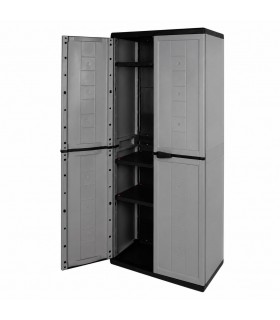 Keter Armario Alto, Resina, 3 Estantes Ajustables, 68x39x166 cm, Gris Oscuro, Gran Capacidad