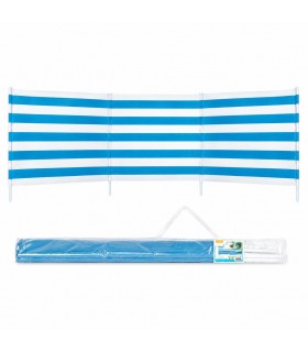 Paravientos Playa con Mastil de Acero, Multiusos, 480x84/102 cm, Poliéster, Diseño a Rayas, Bolsa de Transporte