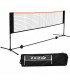 Red Portátil de Voleibol y Bádminton, hasta 5m, 505x101 cm, Altura Regulable 91-157 cm, Incluye Bolsa y Piquetas