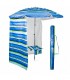 Sombrilla Playa Ø210 cm con Mesa Plegable y Parasol Lateral, UV50, Antiviento, Tejido Oxford, 28/32 mm, Multicolor